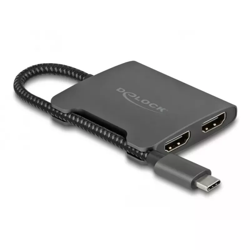 Splitter DeLOCK USB Type-C DP Alt Mode para 2 x HDMI MST 4K 60 Hz