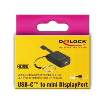 Adaptador de cabo de vídeo DeLOCK 63939 USB Type-C para Mini DisplayPort 0,03 m