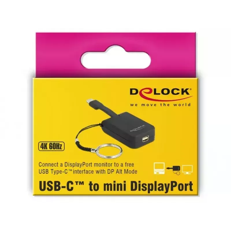 Adaptador de cabo de vídeo DeLOCK 63939 USB Type-C para Mini DisplayPort 0,03 m