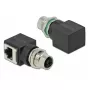Alterador de género de cabo DeLOCK 66316 M12 RJ45 preto
