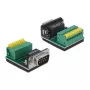 Conector de cabos DeLOCK 66321 1 x série Sub-D 9 1 x 9 pinos preto verde prateado amarelo