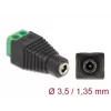 Adaptador DC 1,35 x 3,5 mm fêmea para barra de terminais de 2 pinos DeLOCK 66730