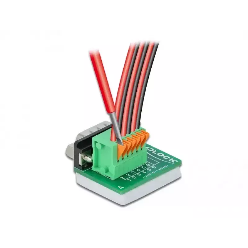 Conector de fios D-Sub 9 DeLOCK 66554 verde