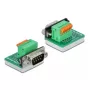 Conector de fios D-Sub 9 DeLOCK 66554 verde