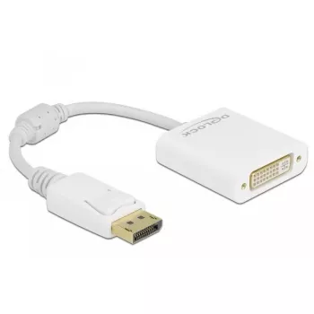 Adaptador DisplayPort 1.1 macho para DVI fêmea passivo branco DeLOCK 61010