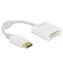 Adaptador DisplayPort 1.1 macho para DVI fêmea passivo branco DeLOCK 61010