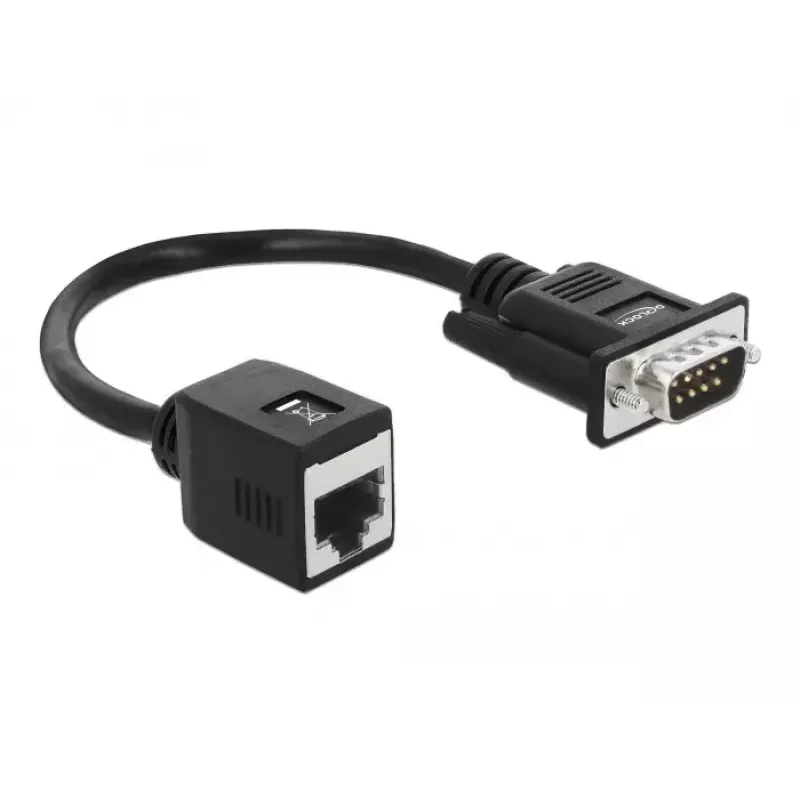 DeLOCK 63999 Adaptador série, DB-9 macho para RJ-45 fêmea, 20 cm, preto