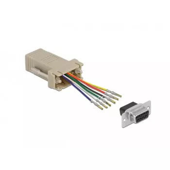 Kit de montagem D-Sub 9 pinos fêmea para RJ12 6P/6C DeLOCK 66759