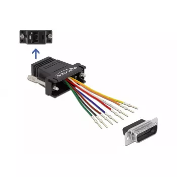 Kit de montagem D-Sub 15 pinos macho para RJ45 fêmea DeLOCK 66647