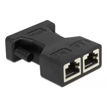 Adaptador DeLOCK D-Sub 15 pinos fêmea para 2 x RJ45 fêmea AUI 66806