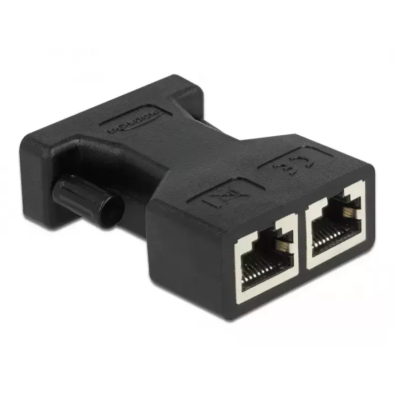 Adaptador DeLOCK D-Sub 15 pinos fêmea para 2 x RJ45 fêmea AUI 66806