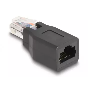 Conector de fio DeLOCK 66991 RJ45/RJ48/RJ50 preto macho/fêmea