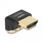 Adaptador HDMI DeLOCK macho para fêmea 90° inclinado para baixo 8K 60 Hz metal
