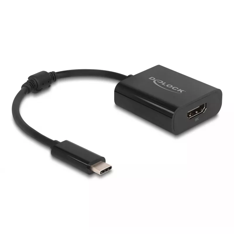 Adaptador DeLOCK USB-C para HDMI 8K HDR preto 0,15 m