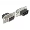 DeLOCK D-Sub 9 pinos fêmea para RJ50 fêmea conjunto de montagem cinzento