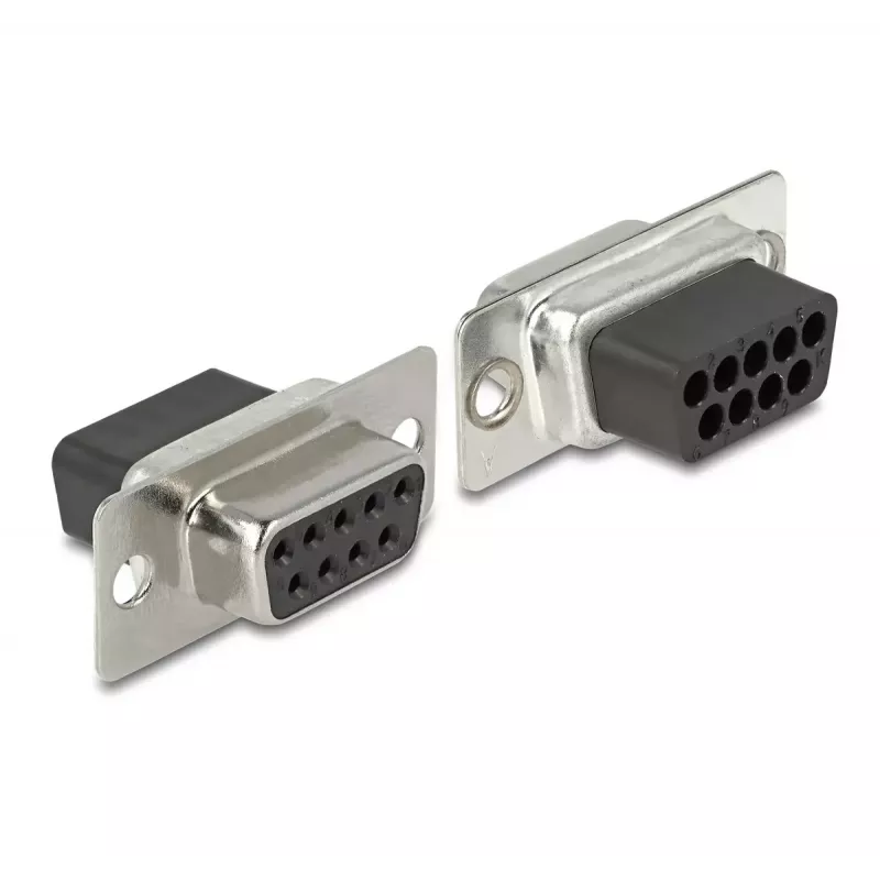 DeLOCK D-Sub 9 pinos fêmea para RJ50 fêmea conjunto de montagem cinzento