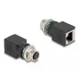 Adaptador DeLOCK M12 codificado D de 4 pinos fêmea para RJ45 fêmea reto