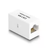 Delock 88134 Adaptador de RJ45 fêmea para RJ45 fêmea, Cat.6A UTP, branco