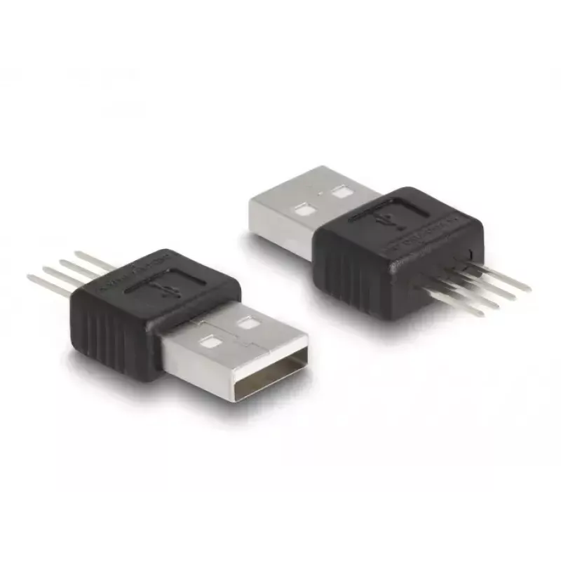 Adaptador DeLOCK USB 2.0 Type-A macho de 4 pinos preto prateado 5V
