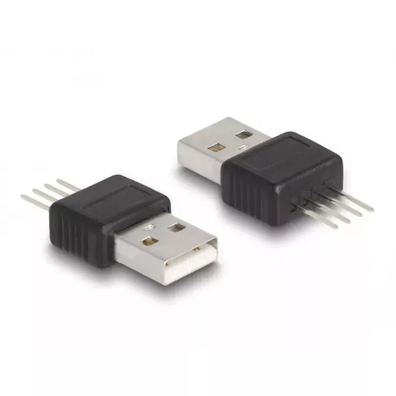 Adaptador DeLOCK USB 2.0 Type-A macho de 4 pinos preto prateado 5V