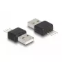 Adaptador DeLOCK USB 2.0 Type-A macho de 4 pinos preto prateado 5V
