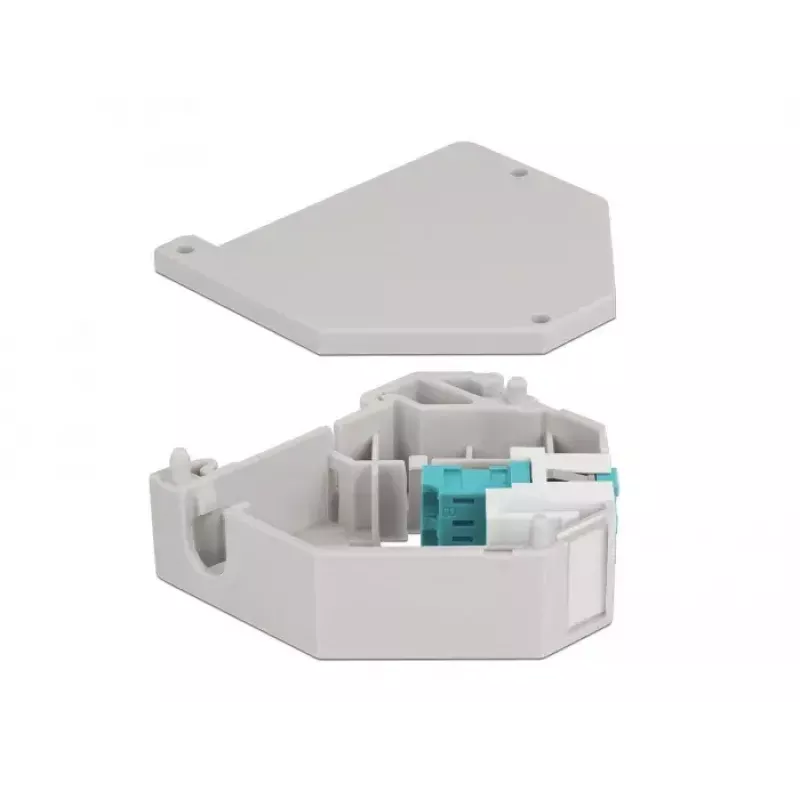Módulo Keystone DELOCK 87194 com acoplamentos LC para LC, água/cinzento/branco, 60,1×59,4×21,6 mm