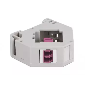 Módulo Keystone DELOCK 87195 com ligações LC para LC, cinzento/violeta/branco, 60,1×59,4×21,6 mm