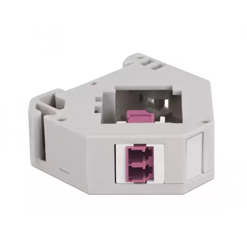 Módulo Keystone DELOCK 87195 com ligações LC para LC, cinzento/violeta/branco, 60,1×59,4×21,6 mm