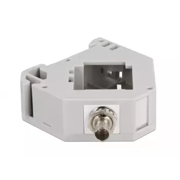 Adaptador para calha DIN DeLOCK ST simplex fêmea para ST simplex fêmea cinzento