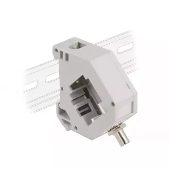 Adaptador para calha DIN DeLOCK ST simplex fêmea para ST simplex fêmea cinzento