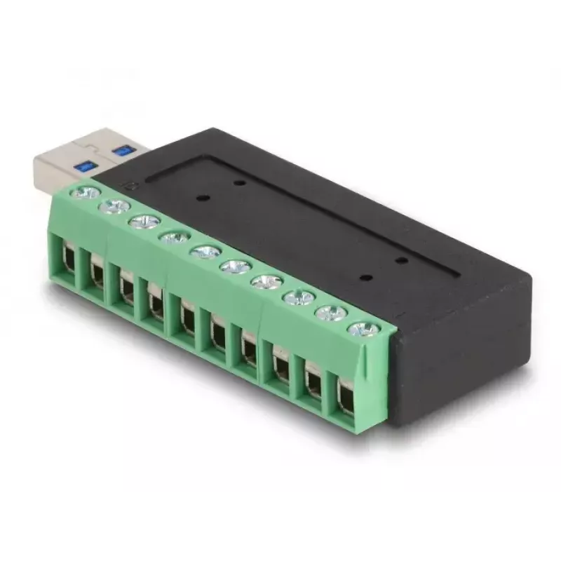 Adaptador DeLOCK USB 3.2 Gen 1 Type-A macho para barra de terminais 5 Gbit/s 5V 1A