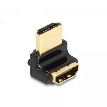 Adaptador HDMI DeLOCK macho para fêmea 90° inclinado para cima 8K 60 Hz metal