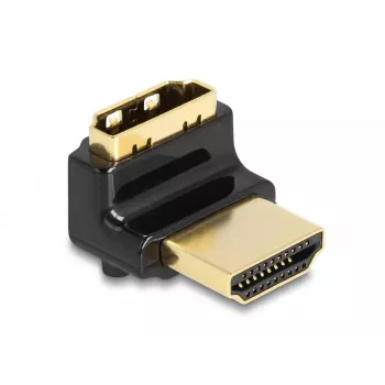 Adaptador HDMI DeLOCK macho para fêmea 90° inclinado para cima 8K 60 Hz metal