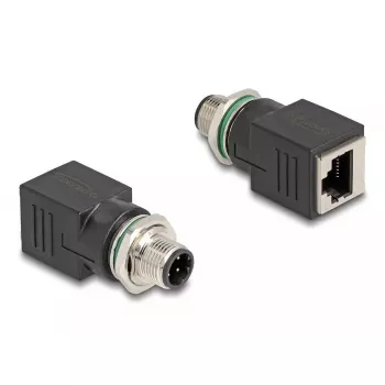 DeLOCK 60061 alterador de género de cabo M12 RJ-45 preto