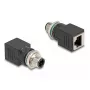 DeLOCK 60061 alterador de género de cabo M12 RJ-45 preto
