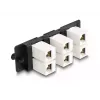 DeLOCK 66996 painel adaptador Keystone, 6 portas, preto