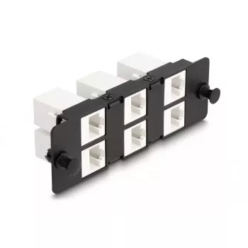 Painel adaptador Keystone DeLOCK 6 vias preto plano RJ-45