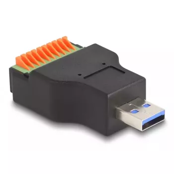 Adaptador DeLOCK USB 3.2 Gen 1 ficha Type-A para bornes com botão de pressão