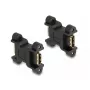 Adaptador HDMI DeLOCK fêmea para fêmea com fixação por parafusos 66068 preto