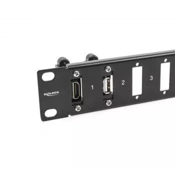 Painel DeLOCK 19 polegadas para adaptadores 16 portas preto montagem em rack 1U