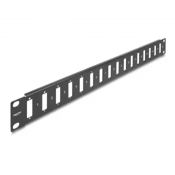 Painel DeLOCK 19 polegadas para adaptadores 16 portas preto montagem em rack 1U