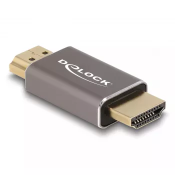 Adaptador HDMI DeLOCK macho para macho 8K 60 Hz cinzento metal
