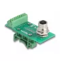 Adaptador de módulo de transferência DeLOCK M12 8 pinos codificação A fêmea para barra de terminais de 9 pinos