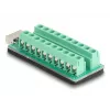 Adaptador gender-changer de cabo DELOCK 67189 — USB Type-E Key A para borne de 20 pinos, preto/verde