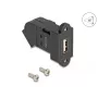 DeLOCK USB 2.0 conector fêmea Type-A de encastrar para conector fêmea Type-A angular 45° preto