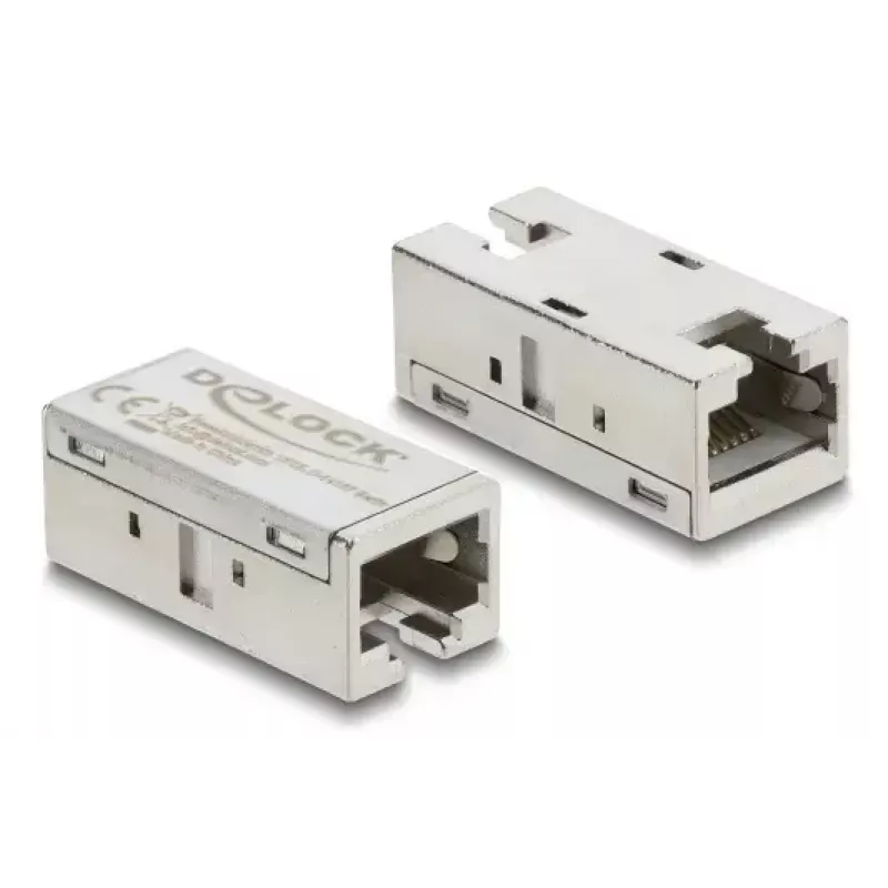Delock 90712 adaptador acoplador RJ45 fêmea para fêmea, Cat.6A, metal