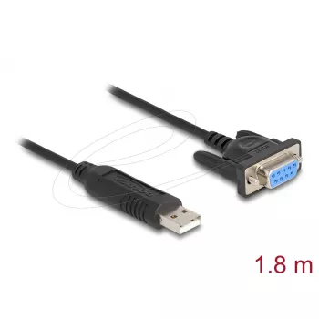 Adaptador série DeLOCK 67382 USB 2.0 para RS-232 DB9 1,8 m
