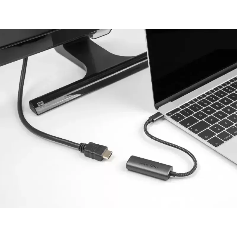 Adaptador de cabo de vídeo DeLOCK 64229 0,2 m USB Type-C para HDMI preto