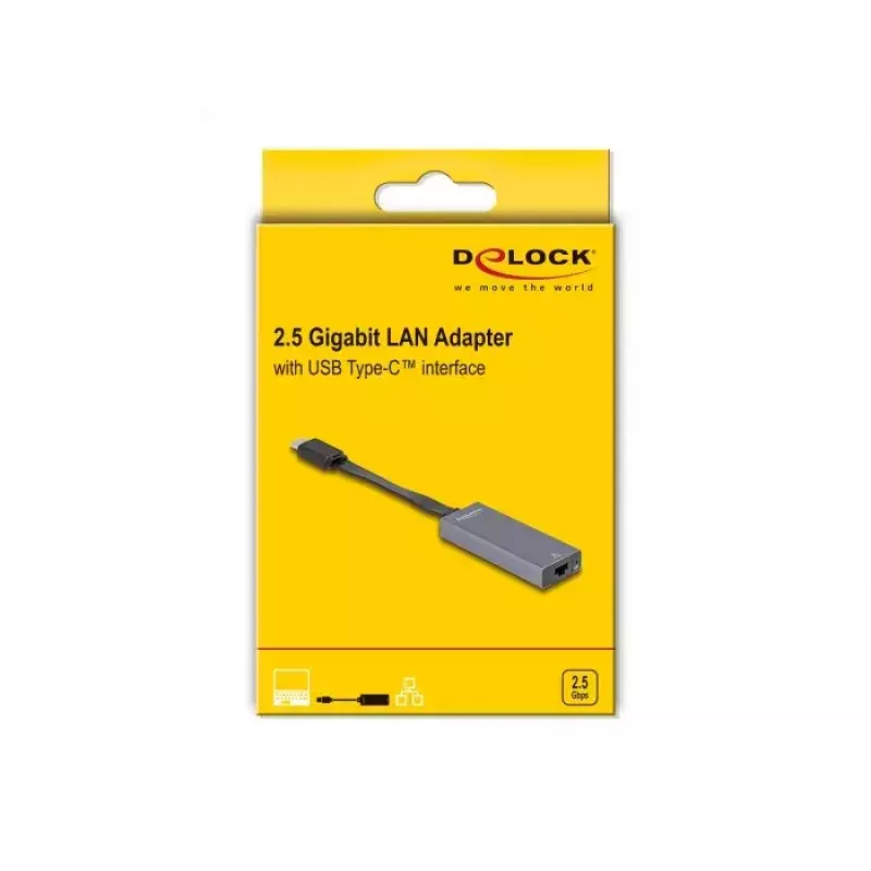 Adaptador de cabo DeLOCK 66248 RJ-45 USB C cinzento 0,09m