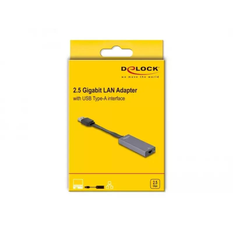 Adaptador de cabo DeLOCK 66247 RJ-45 USB A cinzento 0,09 m